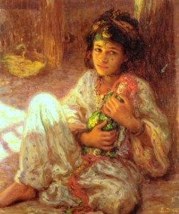 Etienne Dinet (1861-1930), Petite fille à la poupée